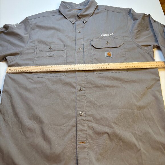 Carhartt Force Work Shirt AVISTA Logo Gray Men's XL - Picture 2 of 8